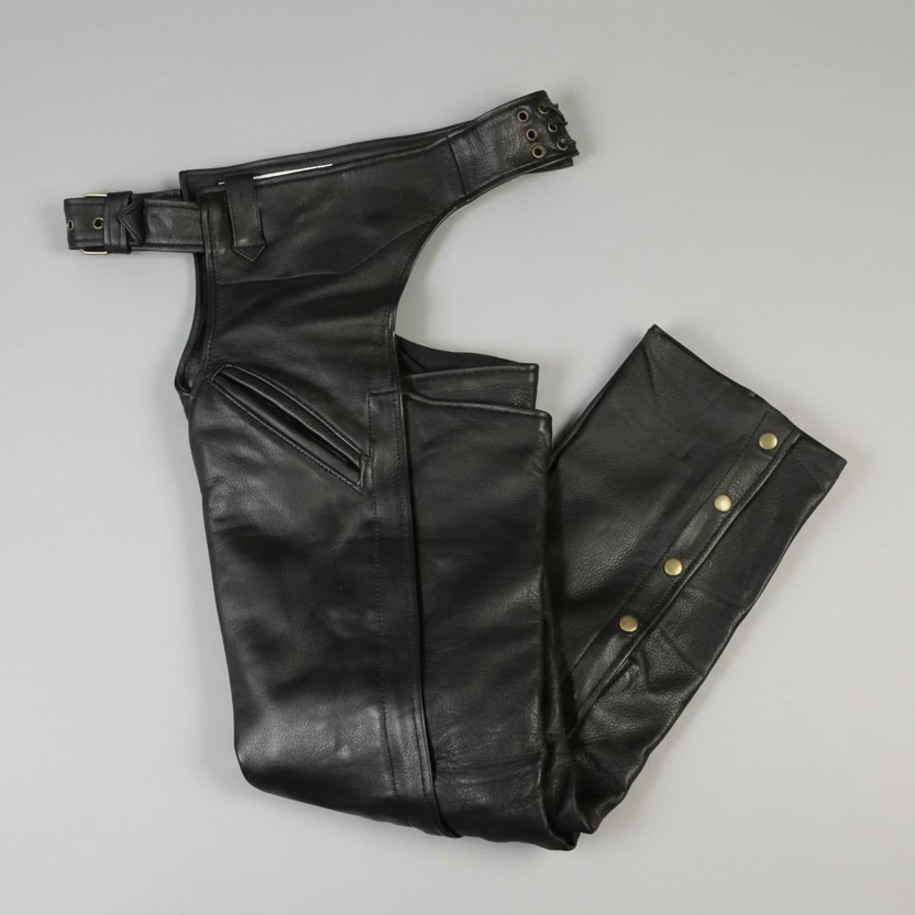 Open Road Men's 2 Pocket Premium Leather Chaps 