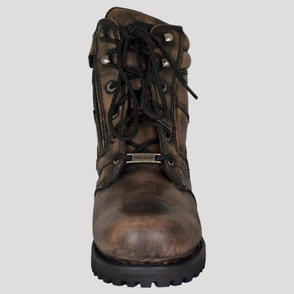 Open Road Men's 7" Lace-Up Motorcycle Boots 