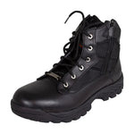Open Road Men's Black Leather Tactical Lace-Up Boots with Side Zippers Entry EX-STOCK Canada 