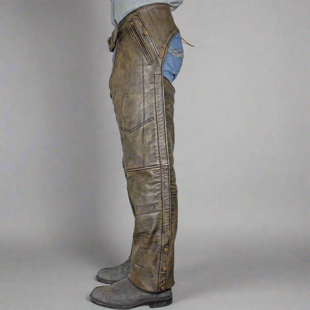 سراويل جلدية رجالية بنية ممزقة من Open Road بأربع جيوبEX-STOCK Canada 