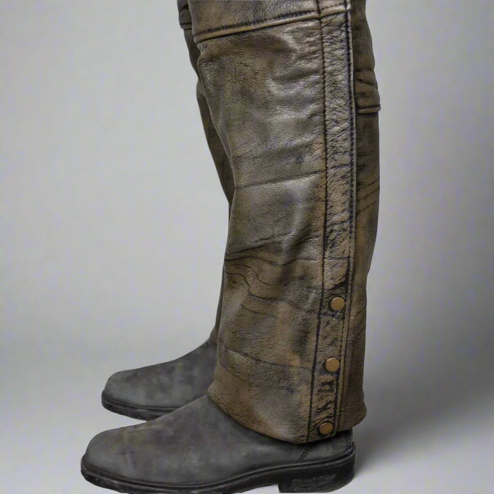 سراويل جلدية رجالية بنية ممزقة من Open Road بأربع جيوبEX-STOCK Canada 