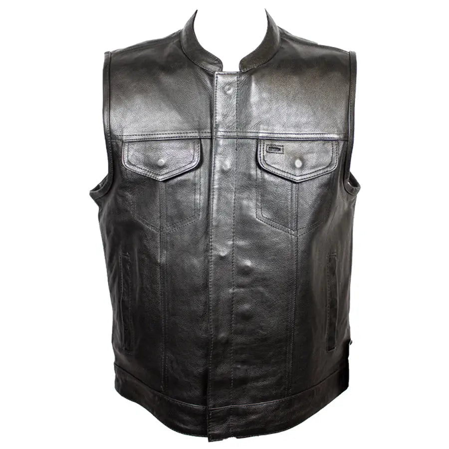 Open Road Men's Flannel Lined Leather Club Vest EX-STOCK Canada 