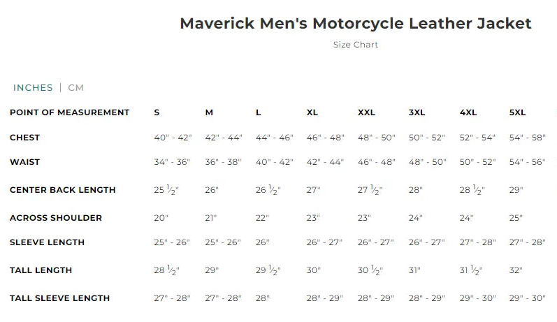 Giacca da Moto in Pelle Maverick da Uomo Open Road 