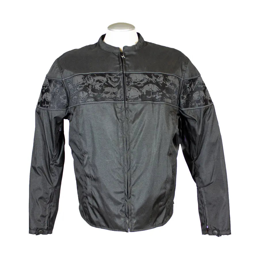 Veste de moto en textile réfléchissant avec motif crâne pour hommes Open RoadEX-STOCK Canada 