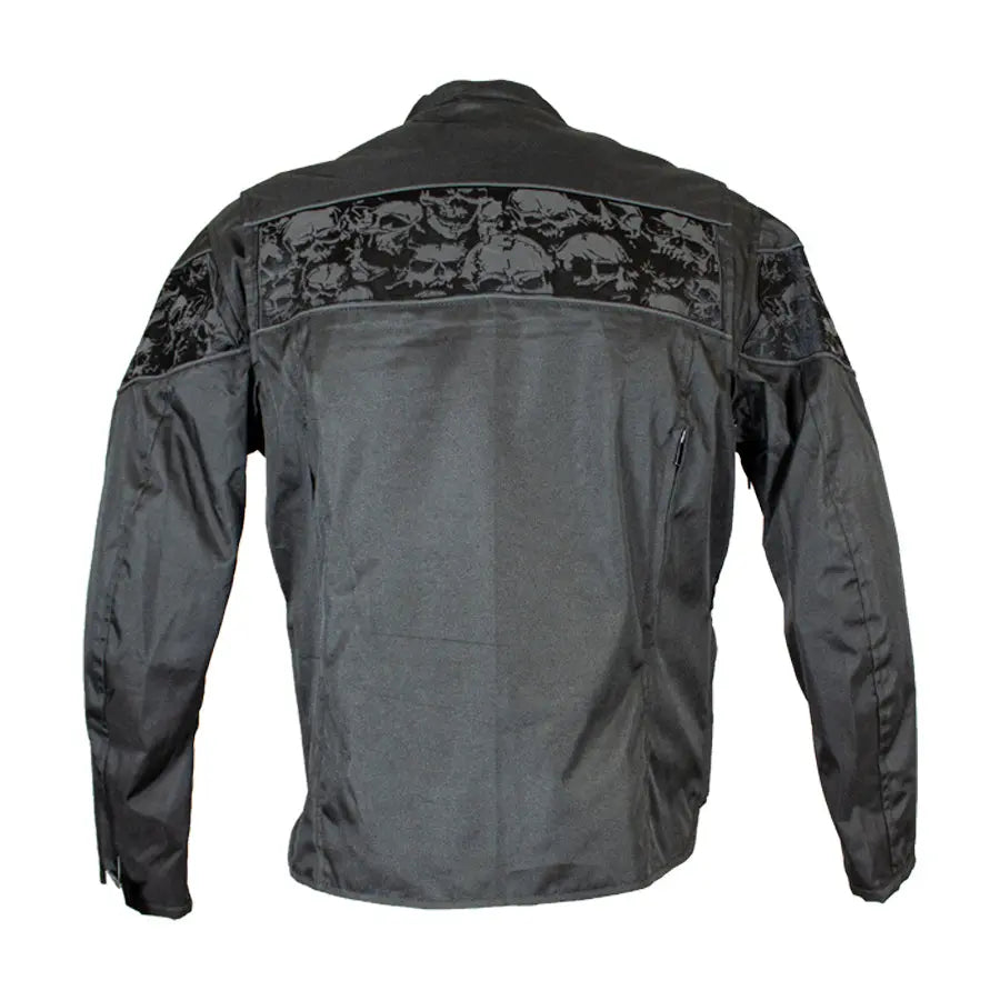 Veste de moto en textile réfléchissant avec motif crâne pour hommes Open RoadEX-STOCK Canada 
