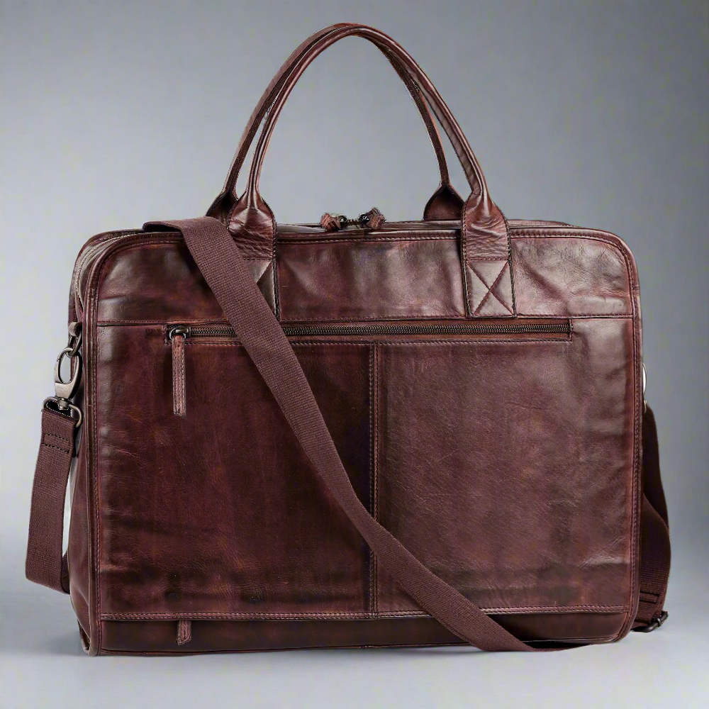 BOL/Open Road Two Handle Messenger Laptop Leather Bag EX-STOCK Canada 