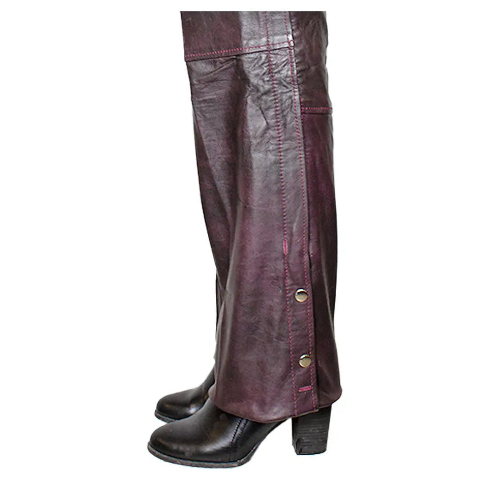 Open Road Women's Dark Purple Wash Leather Chaps EX-STOCK Canada 