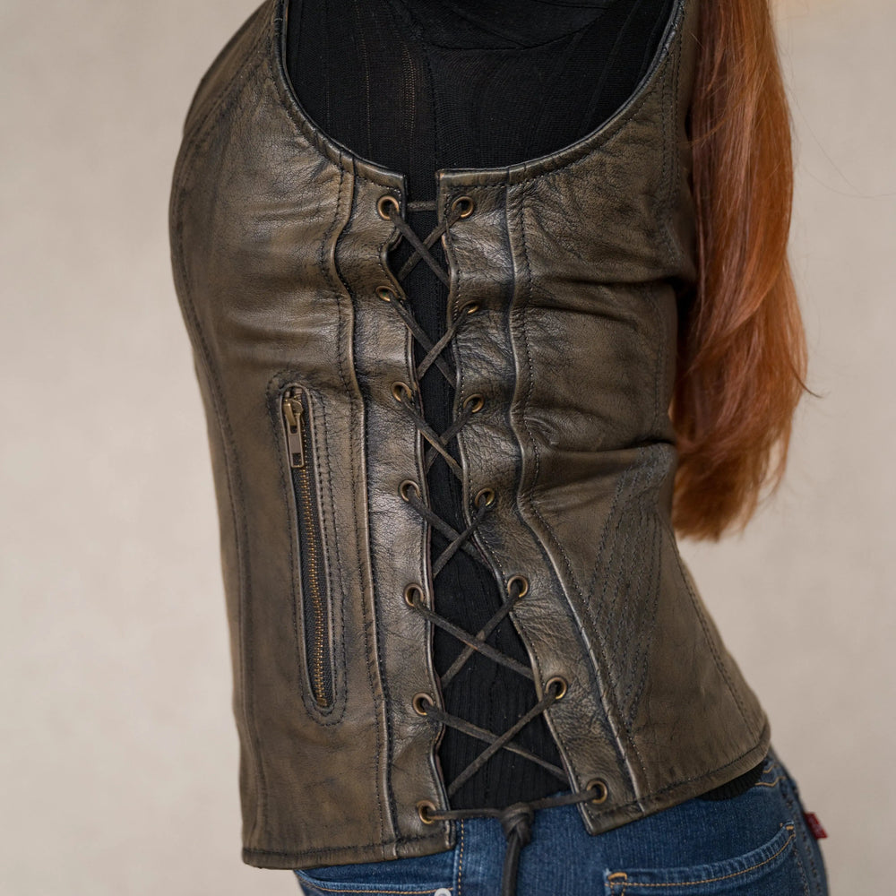 Open Road Women's Distressed Brown Vest EX-STOCK Canada 