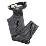 Open Road Women's Flame Inlay Premium Leather Chaps EX-STOCK Canada 