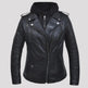 Open Road Women's Hooded Classic Leather Motorcycle Jacket 