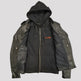 Open Road Women's Hooded Classic Leather Motorcycle Jacket 