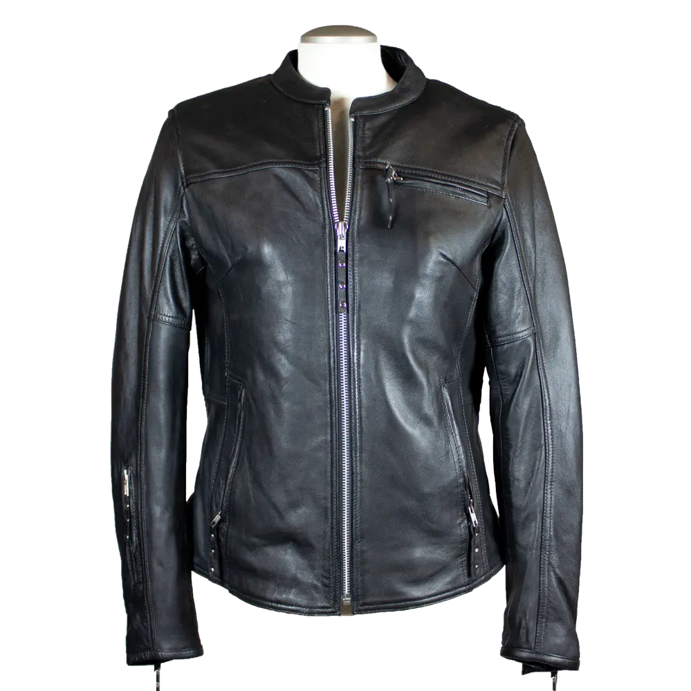 Open Road Women's Racer Leather Motorcycle Jacket EX-STOCK Canada 