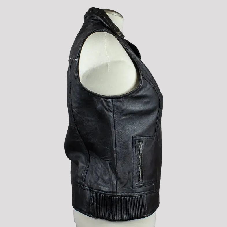 Open Road Women's Studded Leather Vest 