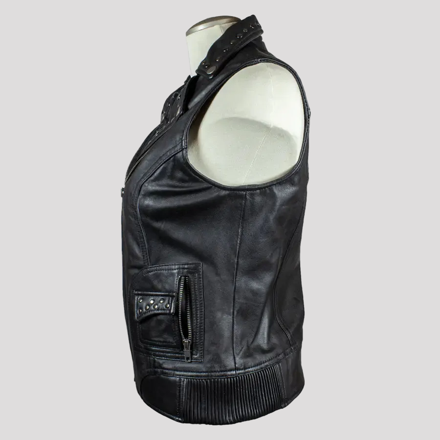 Open Road Women's Studded Leather Vest 
