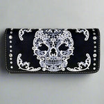 Open Road Women's Sugar Skull Faux Leather Trifold Wallet EX-STOCK Canada 