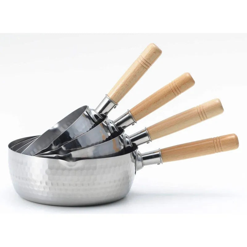 Yoshikawa Yukihira 24 cm Pot | 3.6 L Stainless Steel with Wooden Handle 