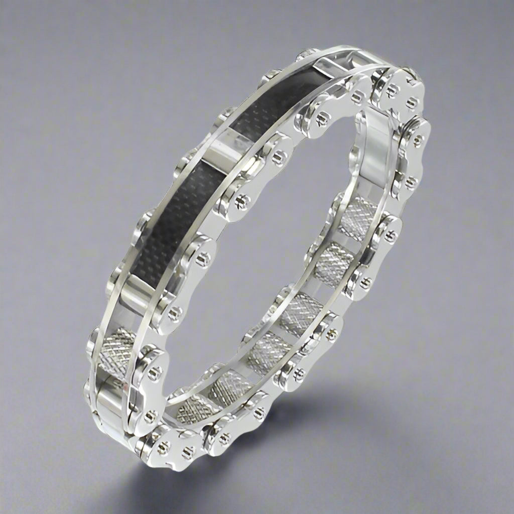 GoSteel Men's Stainless Steel Bike Link Bracelet EX-STOCK Canada 