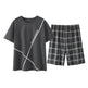 Pajamas Men's Summer Cotton Short Sleeve Shorts Suit  EX-STOCK CANADA