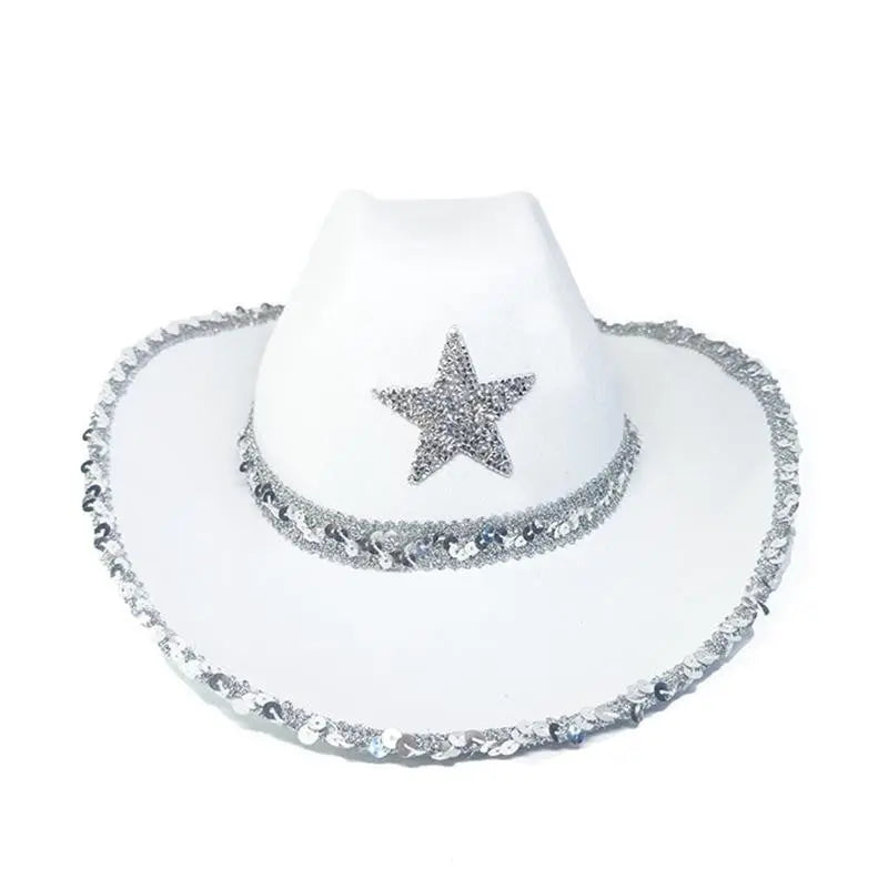 Party Black Bilateral Sequined Cowboy Hat - EX-STOCK Canada