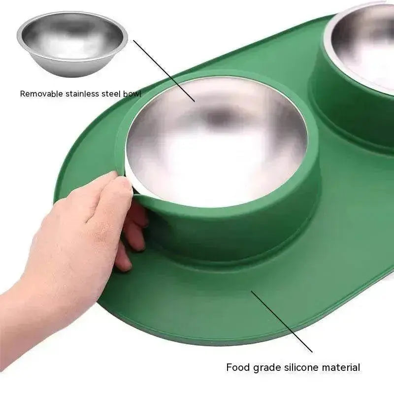 Pet Anti-skid Anti-splash Silicone Stainless Steel Bowl For Pet - EX-STOCK Canada