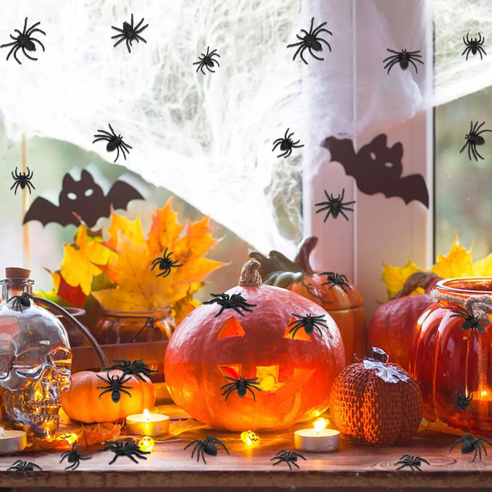 Plastic Spiders, 40 PCS Black Realistic Plastic Fake Scary Spiders Halloween Prank Props Halloween Spider Large And Small Fake Spider-Cannot Be Listed On Amazon Platform - EX-STOCK Canada