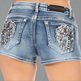 Platinum Plush Women's Cross Angel Wing Bling Shorts EX-STOCK Canada 