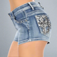 Platinum Plush Women's Cross Angel Wing Bling Shorts EX-STOCK Canada 