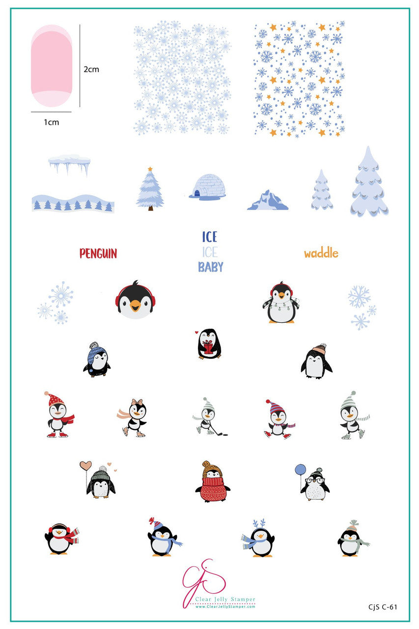 Clear Jelly Stamper - Playful Penguins EX-STOCK Canada 