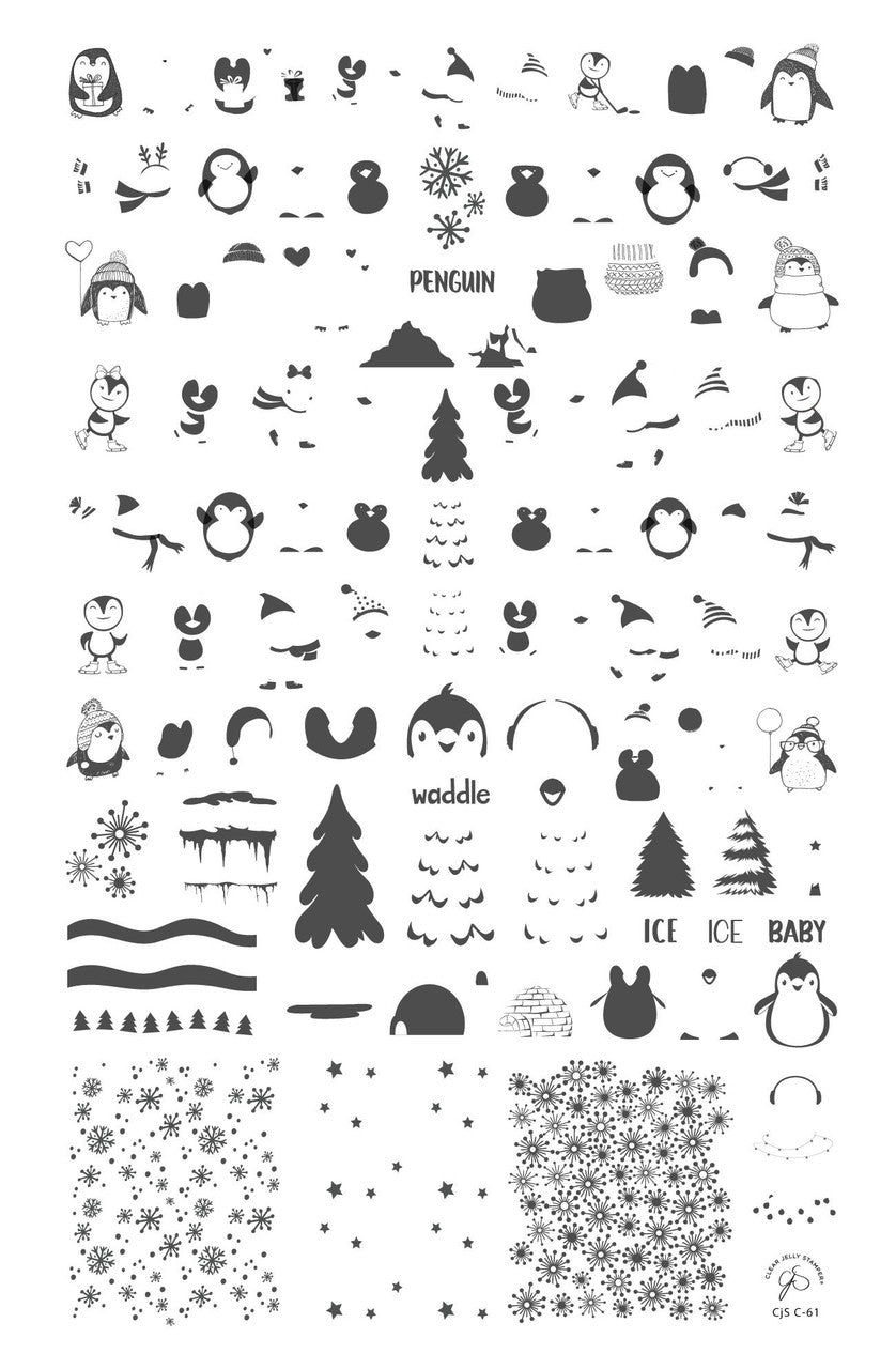 Clear Jelly Stamper - Playful Penguins EX-STOCK Canada 