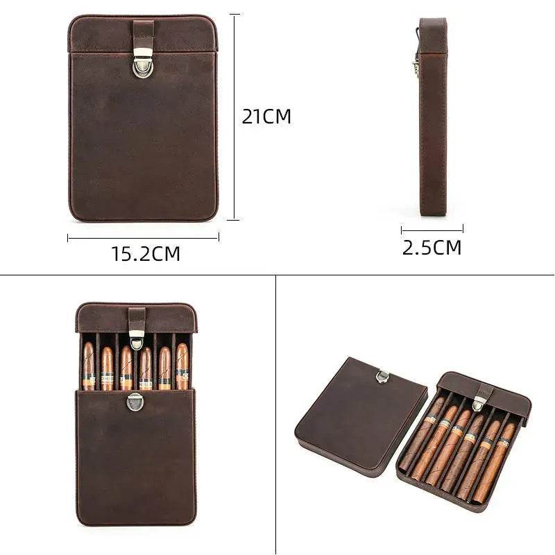 Estuche de cigarrillos de viaje portátil de cuero vintage con diseño de caballo - EX-STOCK Canada