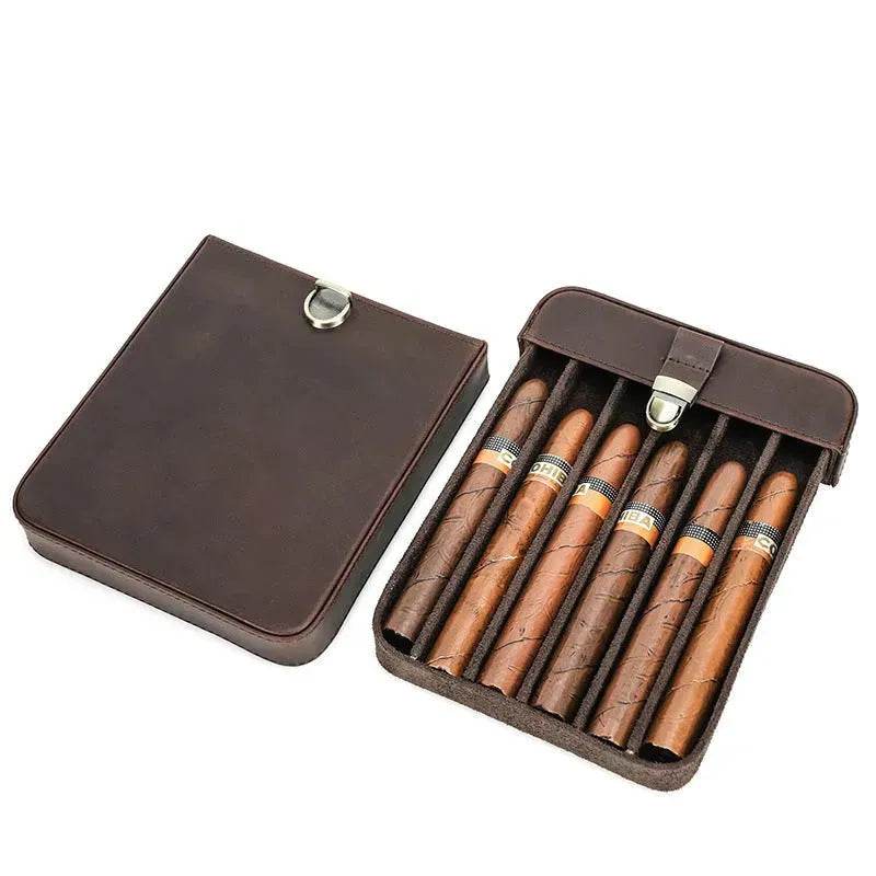 Estuche de cigarrillos de viaje portátil de cuero vintage con diseño de caballo - EX-STOCK Canada