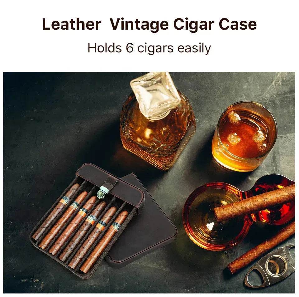 Estuche de cigarrillos de viaje portátil de cuero vintage con diseño de caballo - EX-STOCK Canada