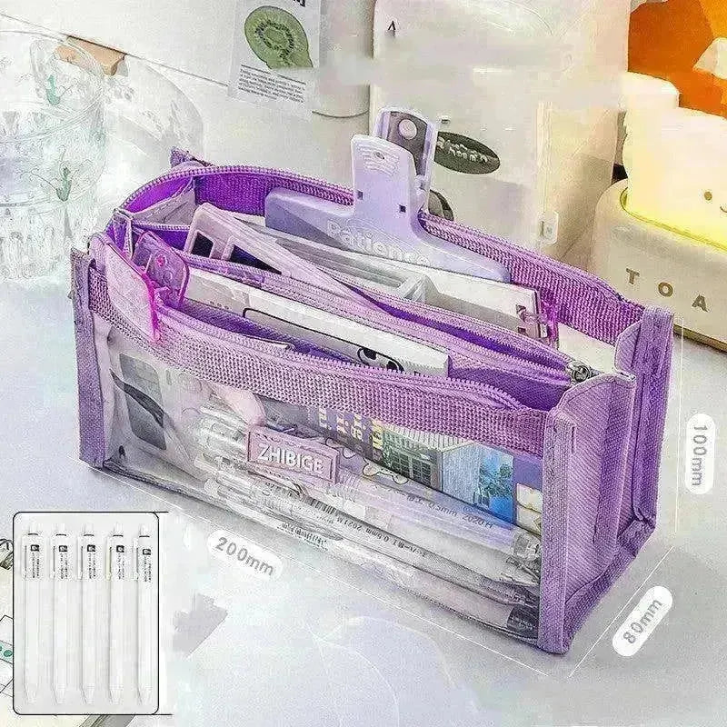 Primary School Transparent Pen Bag High Appearance Level Large Capacity - EX-STOCK CANADA