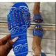 Printed Toe Flat Rivet Casual Slippers - EX-STOCK Canada