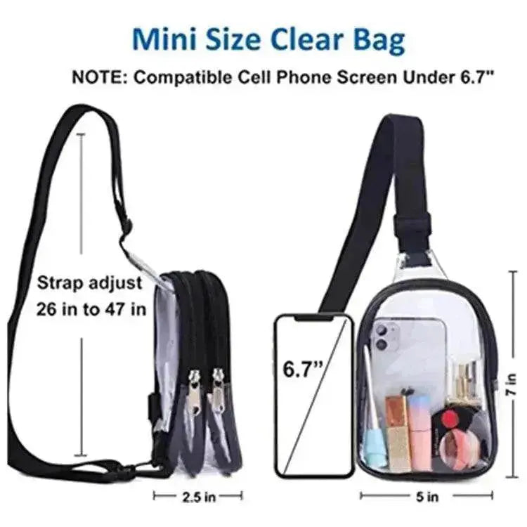 Pvc Transparent Chest Mini Travel Crossbody Waterproof Sports Bag - EX-STOCK Canada
