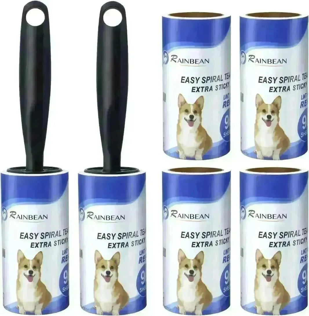 RAINBEAN Pet Hair Lint Roller, 540 Sheets, 6 Refills, 2 Handles - EX-STOCK CANADA