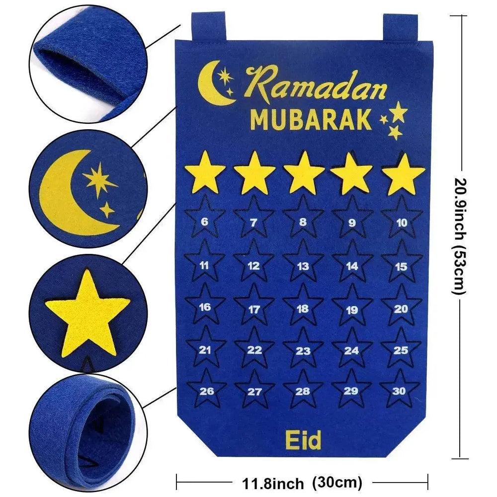 Ramadan Decoration Eid Calendar 30 Days Eid Tapestry For Children - EX-STOCK Canada
