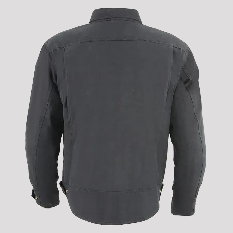 Milwaukee Leather Men's Black Armored Biker Shirt w/ Reinforced Fibers 