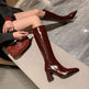 Retro Maillard Tube High Heel Riding Boots EX-STOCK Canada 