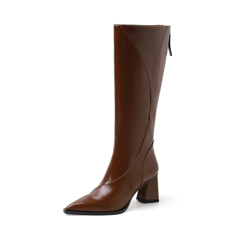 Retro Maillard Tube High Heel Riding Boots EX-STOCK Canada 