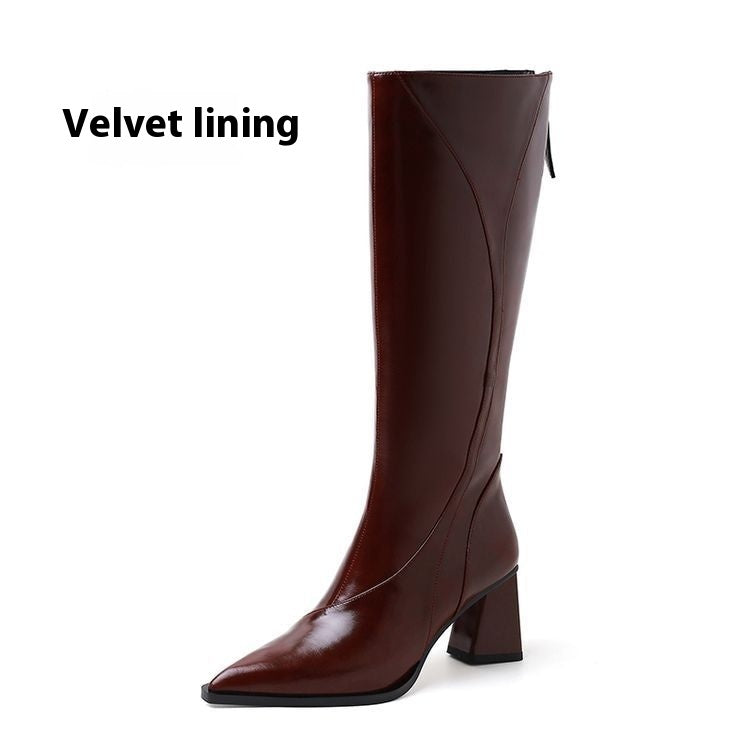 Retro Maillard Tube High Heel Riding Boots EX-STOCK Canada 