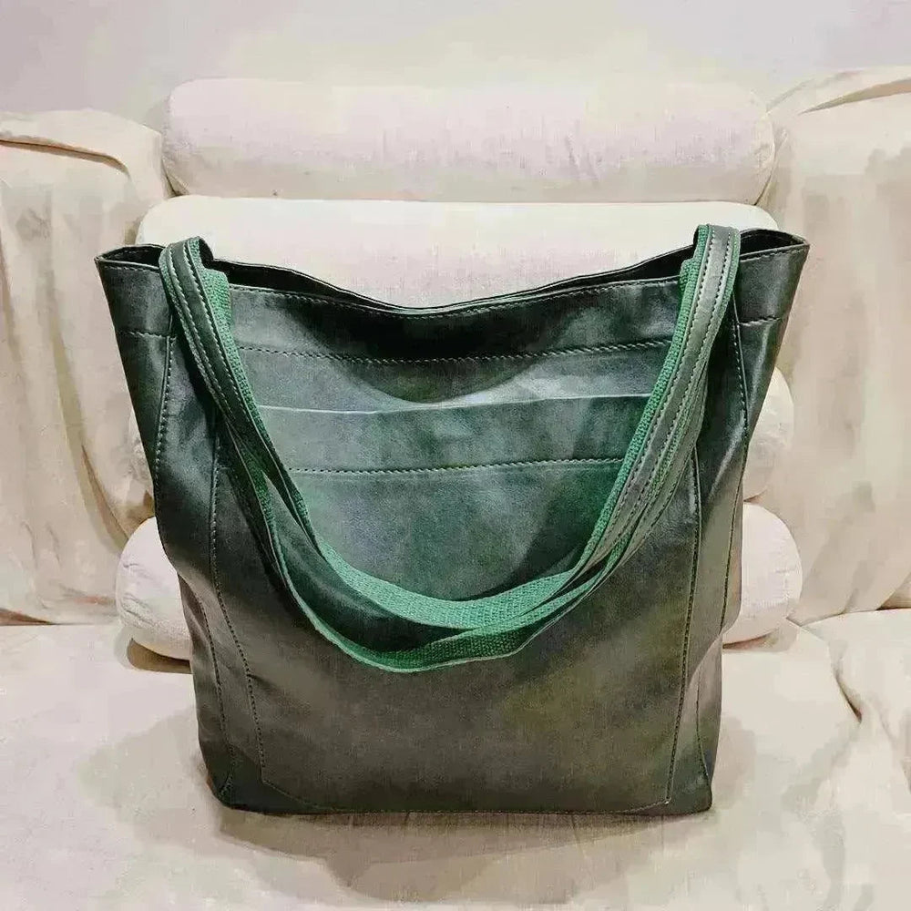 Retro Shoulder Bag Big Pocket Oil Wax Totes - EX-STOCK CANADA