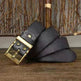 Retro Washed Matte Top-grain Leather Brass Buckle Belt - EX-STOCK CANADA