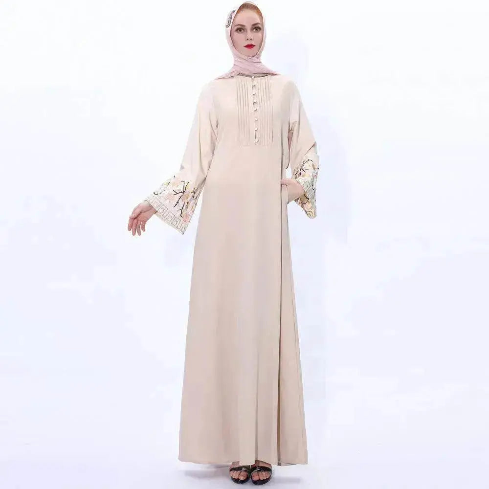 Retro slim Arab women's Embroidered Abaya dress - EX-STOCK Canada