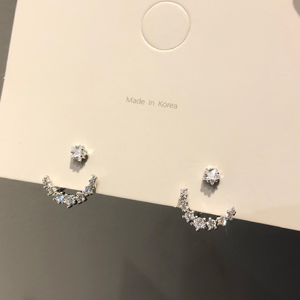 Rhinestone Arc Back-hanging Earrings EX-STOCK Canada 