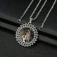 Round Diamond Sun Flower Frame Couple Commemorative Necklace - EX-STOCK Canada