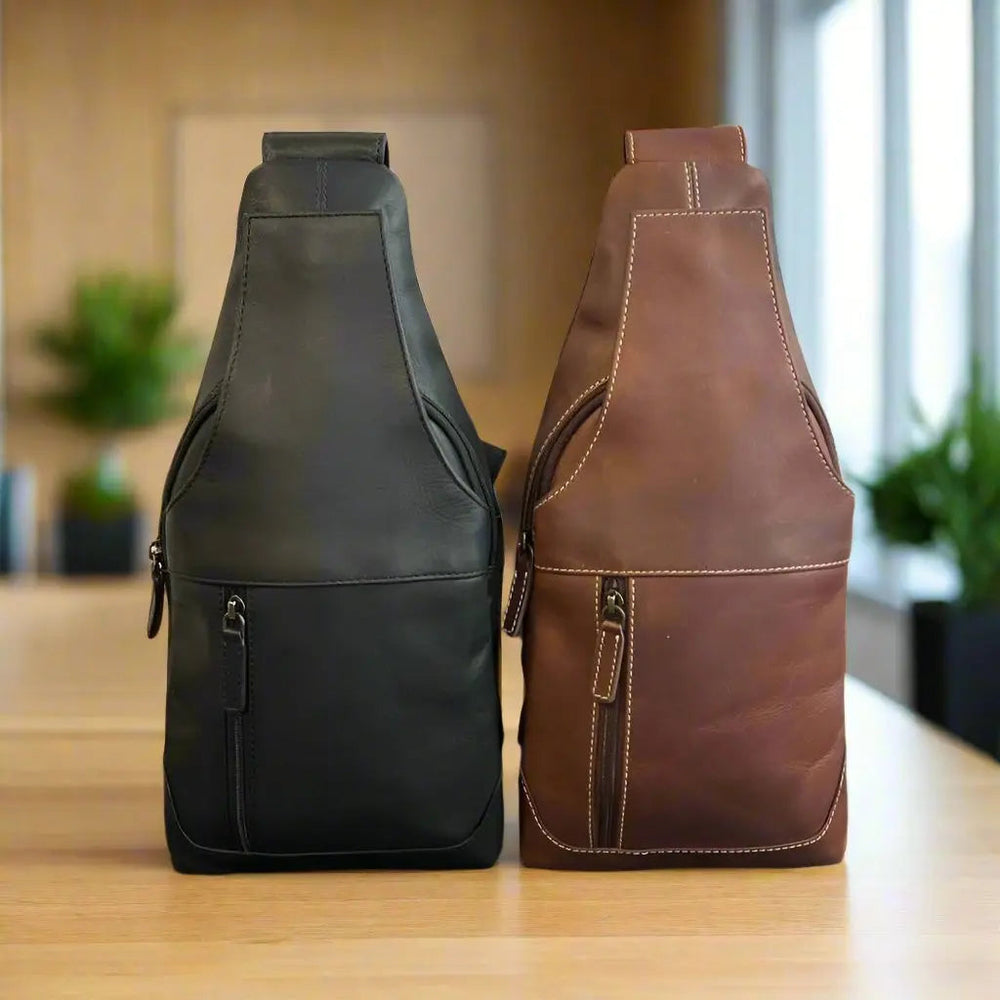 Zaino a Tracolla in Pelle Naturale Rugged EarthEX-STOCK Canada 