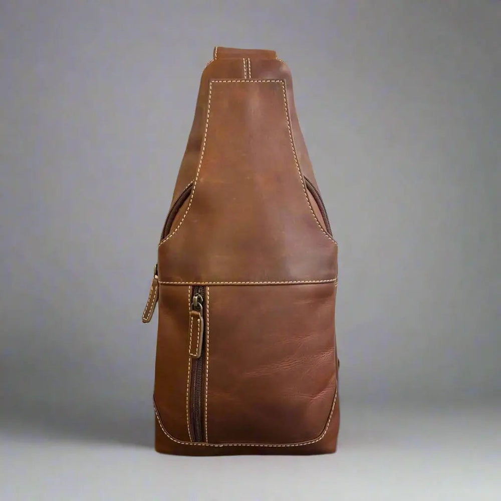 Zaino a Tracolla in Pelle Naturale Rugged EarthEX-STOCK Canada 