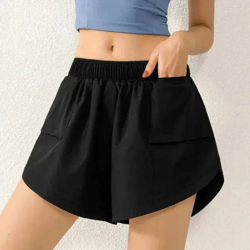 Vêtements de gym à séchage rapide pour la course Pantalon de yoga à poche anti-défaillance Vêtements d'extérieur Shorts de sport d'entraînement Femme Été - EX-STOCK Canada