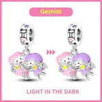 S925 Silver Colorful Luminous Twelve Constellation Pendant - EX-STOCK Canada